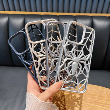 Mobile Phone & Accessories Mobile Phone Cases Metallic Paint Hollowed-out Spider iPhone 16 Pro Max Phone case Soft case for Iphone