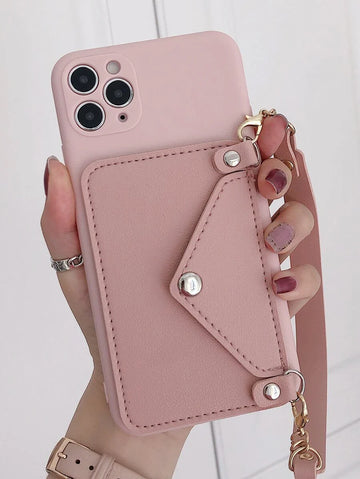 Faux Leather Phone Case With Card Holder