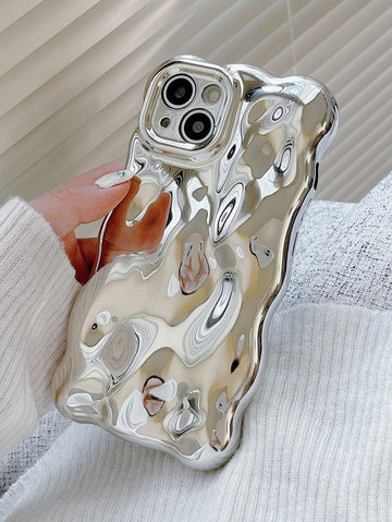Electroplated Wavy Bubble Phone Case Compatible With IPhone