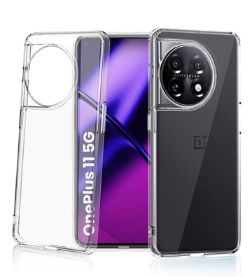 Ice Crystal Series Hybrid Transparent PC Military Grade TPU Back Cover for OnePlus 11 5G, 6.7 inch, Crystal Clear