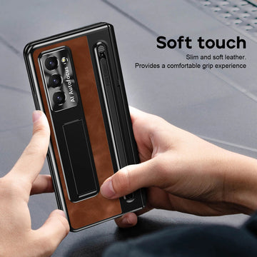 Leather Case With S Pen and Bracket for Samsung Galaxy Z Fold