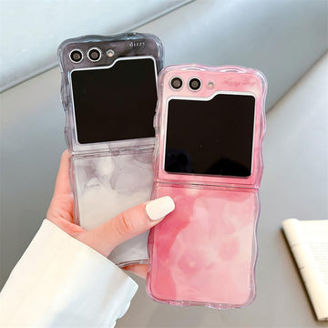 Samsung Galaxy Z Flip 5 Case Cute Blooming Design, Pink Woman Case for Galaxy Z Flip