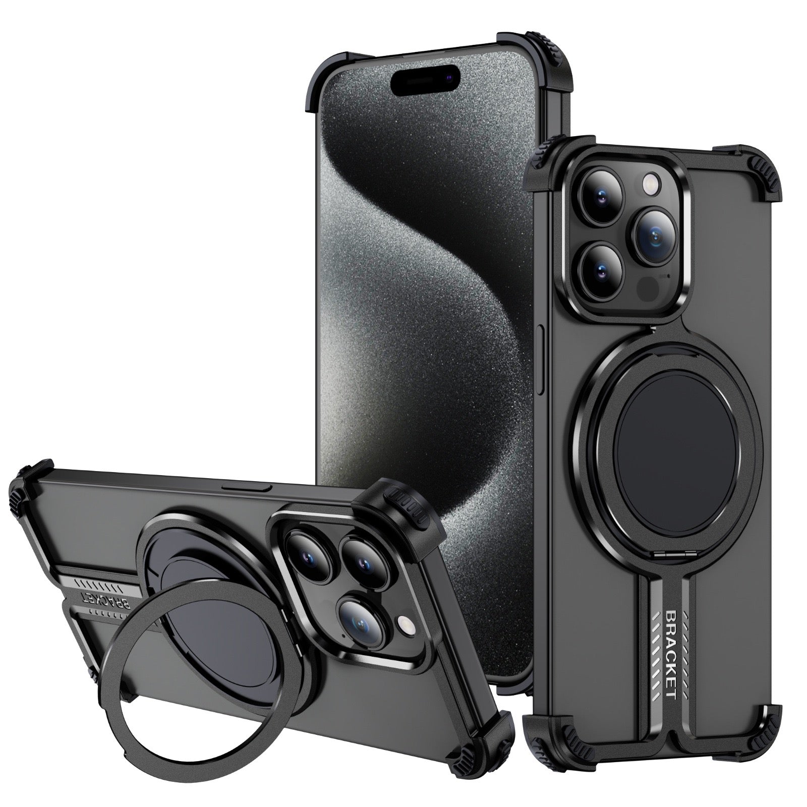 Personalized Skeleton Rotating Magnetic Holder Phone Case