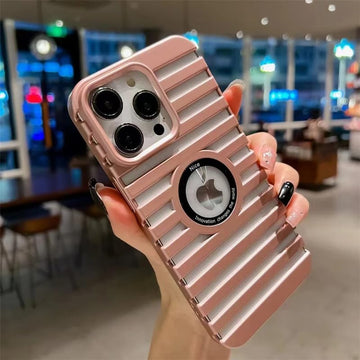 LuxuryKase Mag-Safe Compatible Heat Dissipation Case for iPhone 14 Pro | Heavy Duty Shockproof Hard PC Cover with Breathable Design | Scratch Resistant | Metal Texture